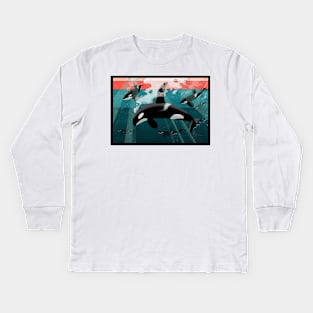 Orca pod Kids Long Sleeve T-Shirt